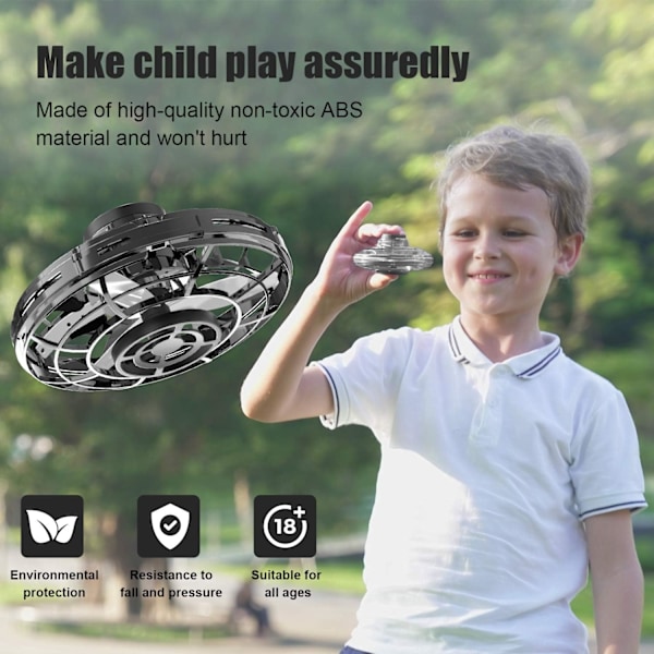 Håndbetjente Mini-droner, 2024 UFO Magic Flying Orb Legetøj med Lys, Hover Boomerang Fidget Spinner, Julegave