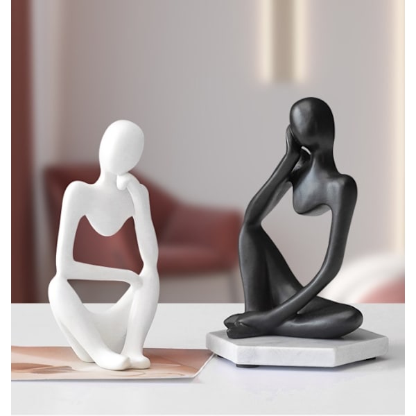 Tænker Statue, Resin Tænker Skulptur Abstrakt Figur
