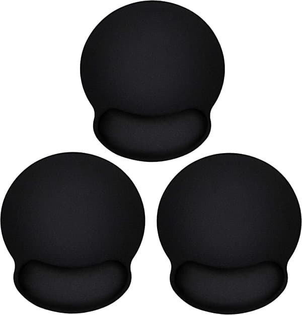 3-pakks Ergonomisk Musematte med Håndleddstøtte, Rundt Spill