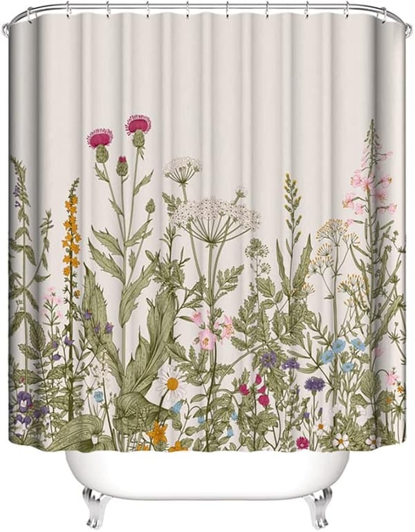Blommig Duschdraperi (120*180cm) Vattentät och Mögelresistent