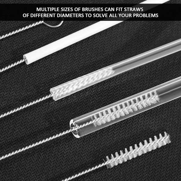 10-pack Nylon Rengöringsborstar, 1 krok för rengöring av små rör
