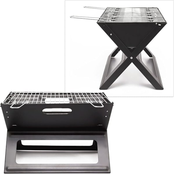 Svart stålgrill for kull