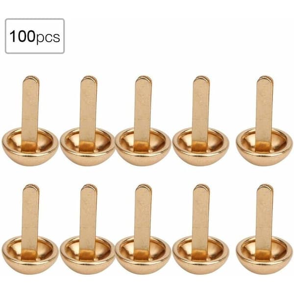 (10mm Gull) 100 stk Sopp Polstringstifter, 10MM 12MM Sink-legering