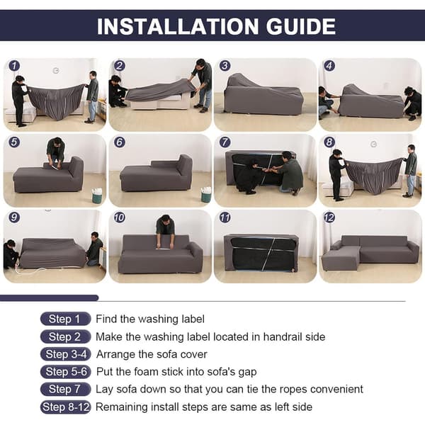 Hjørnesofatrekk, L-formet sofaovertrekk 1 stk elastisk stretch