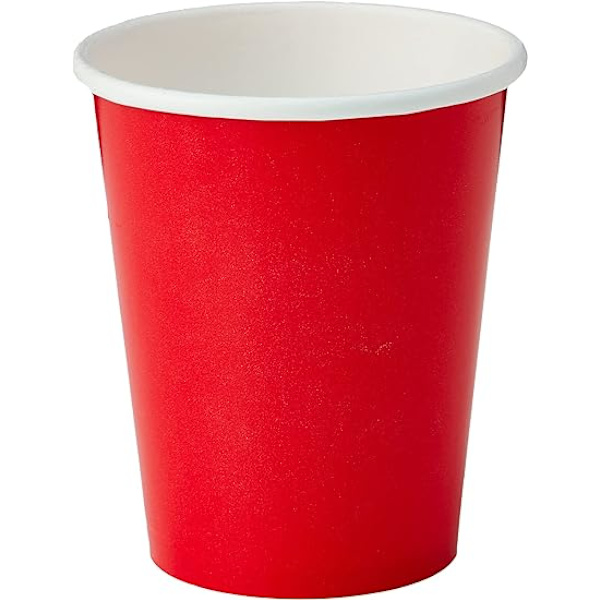 9oz 250ml Kiinteät Paperikupit (Punainen, 20 kpl) - Elegantti Rubiininpunainen Teema