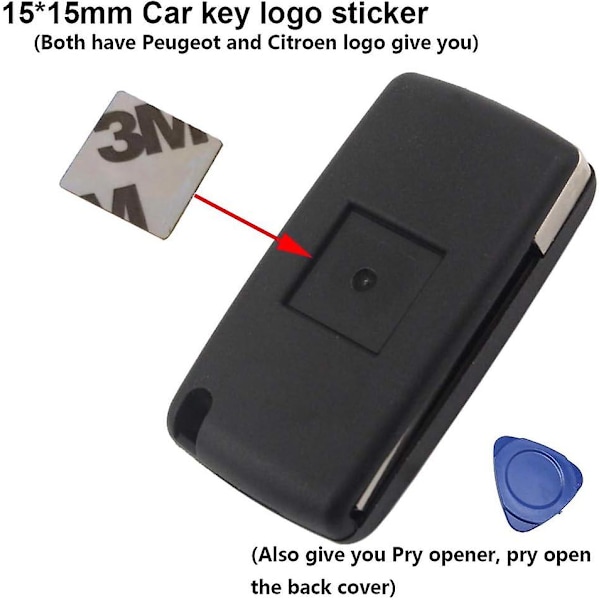 3-knappars VA2 BLADE -CE0526 Fjärrnyckelskal för 207 307 308 407 607 807 för C2 C3 C4 C5 C6 Fällbar bilnyckelskal 2 knappar 3 knappar (2 knappar, VA2-CE