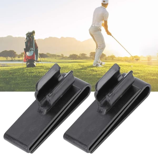 2-delt sæt sorte golfposer, der klipses på putterholderen
