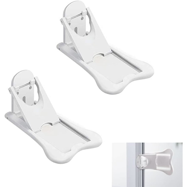 2 stk Skyvedørsstoppere (3,8 * 7 cm), Vindu Sikkerhetslås for Barn, Ch