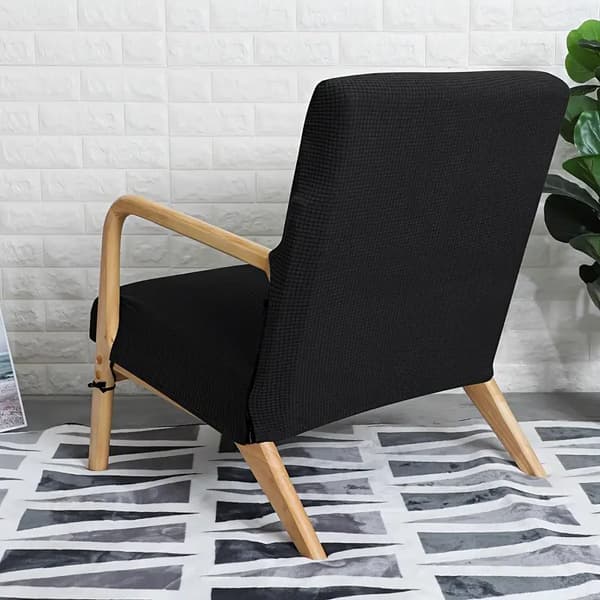 1 stk. Moderne Jacquard Vaffel Stolebetræk - Tykt Strækbart Elastisk Pasform, Maskinvaskbar Polyesterblanding, Alt-i-Et Design til Moderne Stue Ro