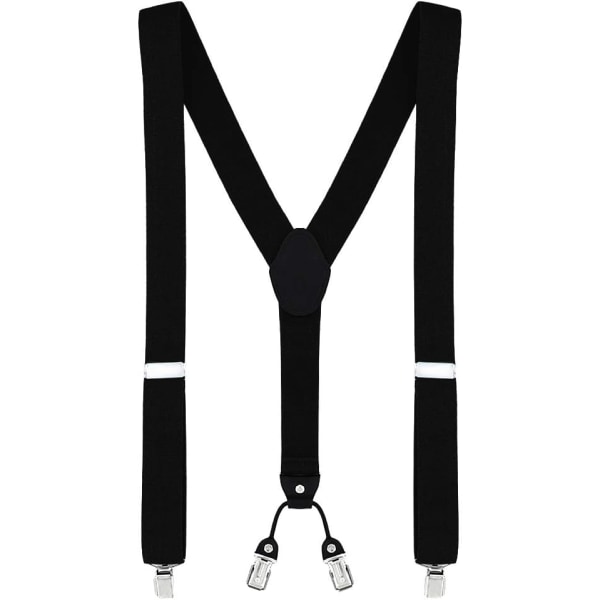 Y-formade hängslen för män, 3,5 cm breda, elastiska och
