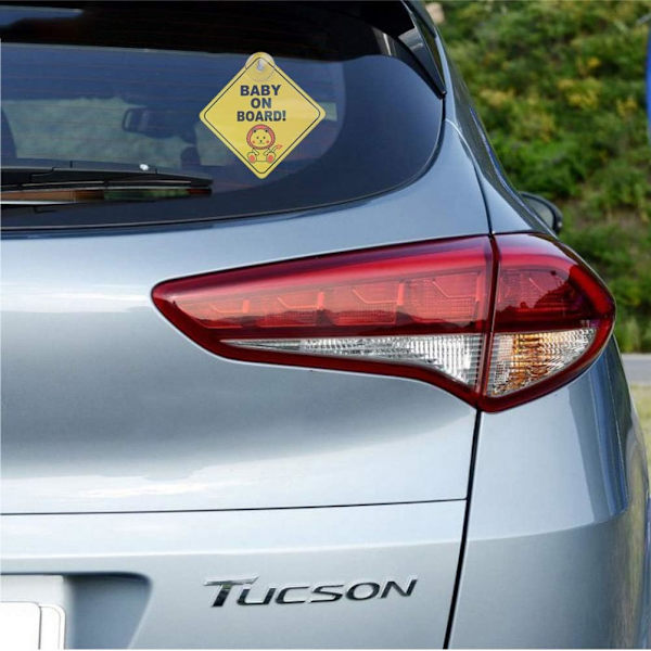2 kpl Vauva Kyydissä -kyltti autoon, Vauvan turvallisuuden varoitusteippaus