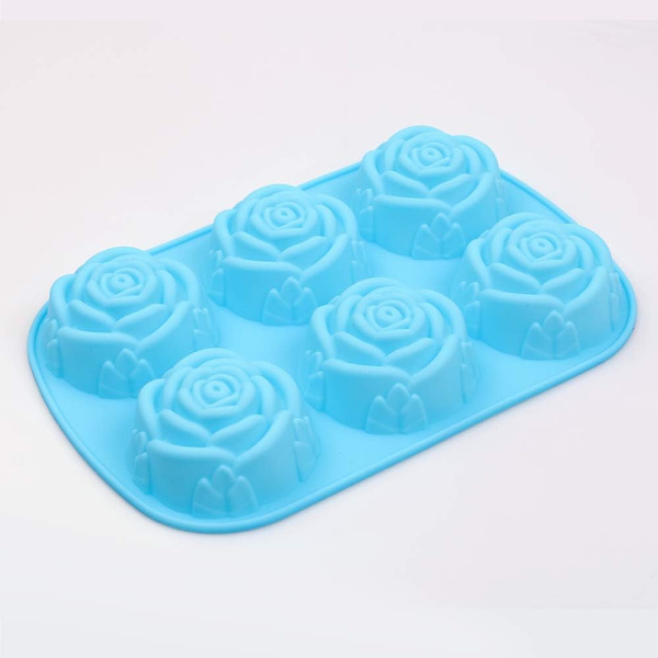 6-Huls Silikon Blomsterform, 3-delt Non-Stick Sæt af Mad