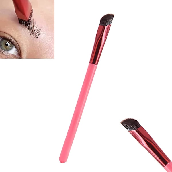 Multifunksjonell øyenbrynsbørste, profesjonell øyenbrynsbørste, firkantet vinklet øyenbrynsbørste, ultratynn vinklet eyeliner-sminkebørste (øyenbrynsbørste)