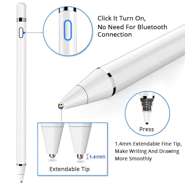 Stylus Pen Touch Screen Kapacitiv Stylus, Fin Spids Stylus Pen