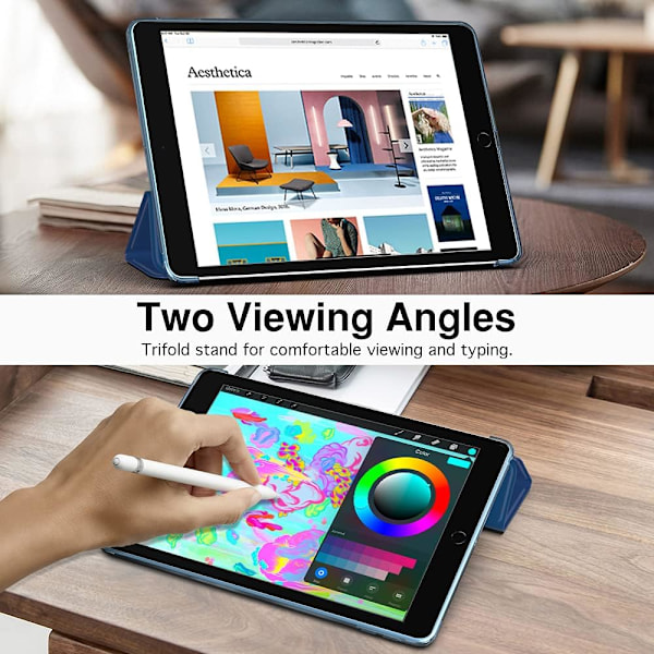 Fodral för Nya iPad 9:e/8:e/7:e Gen (2021/2020/2019), Mjuk TPU Genomskinlig Frostad Bakre Skyddsskal Smalt Skal Skydd