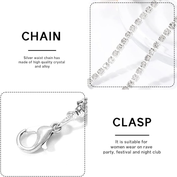 1PCS(Sliver)shining full Diamond Chain three layers Rhinestone