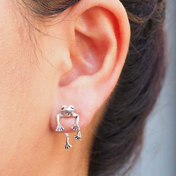 Vendbare Frø-Øreringe, Frø-Elsker Smykker, Unisex Frø Design