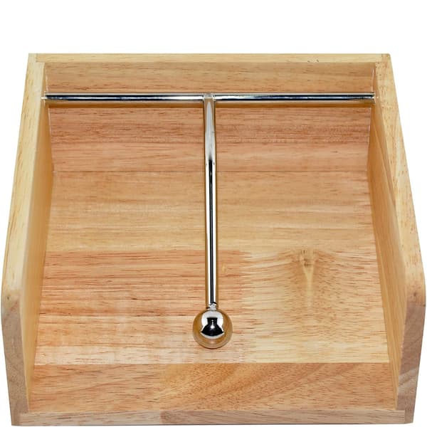 Eitida Serviet Holder/Dispenser, Massivt Træ, Rustfrit Stål