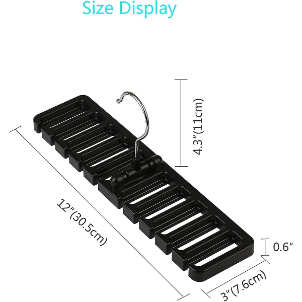 2 stk belteholder, henger slipsholder oppbevaring belte garderobe hengerstativ med 360 dreibar krok for belte slips skjerf