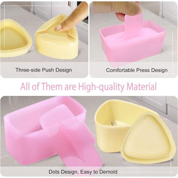Onigiri-form, 3-pack Risformningsset, Musubi-press, Klassisk Triangulär Risbollform, Sushoform för