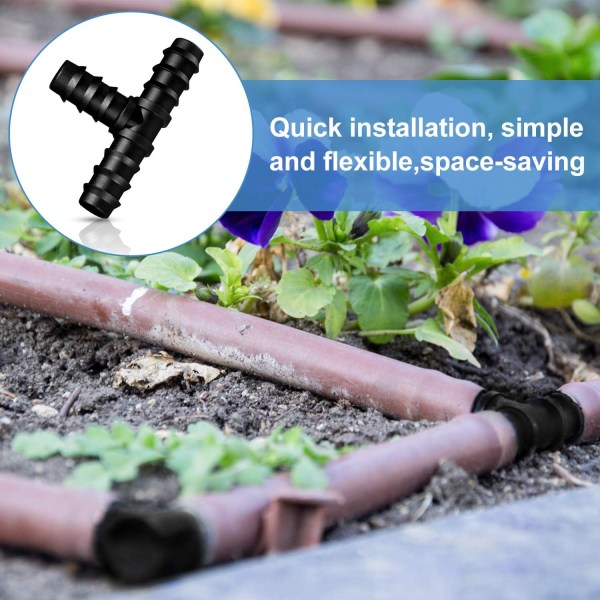 Slangekoblinger til 16 mm vandingssystem (T-stykke)