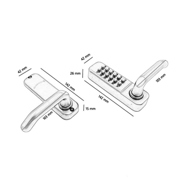 Mekanisk Digitalt Dörrlåsset, Silver Glidande Swing