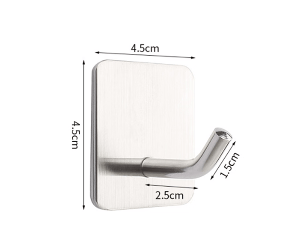4-pack självhäftande handdukskrokar Silver
