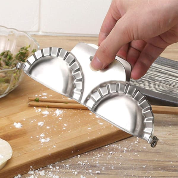 1 stk Halvautomatisk Dobbelthode Pakke Dumpling Mold Rustfritt