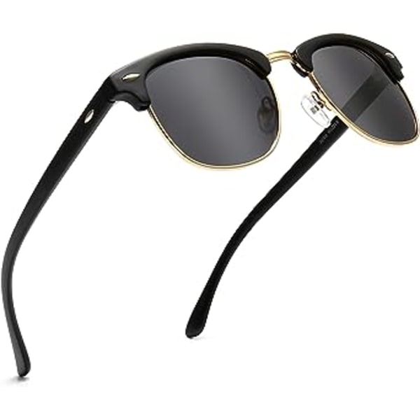 1 kpl Retro Round Semi Rimless Polarisoivat Aurinkolasit UV-Suojalla