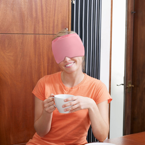 1 stycke rosa ishuvudvärkslindrande gelögonmask kall terapi mask