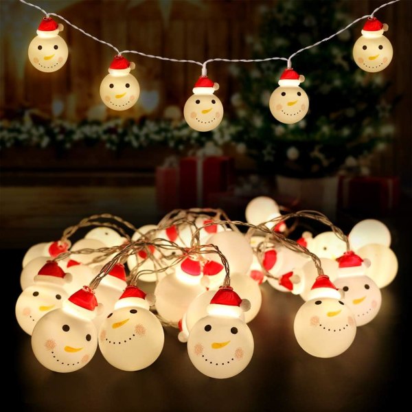Christmas Snowman LED String Lights Dekorativ Lights Santa