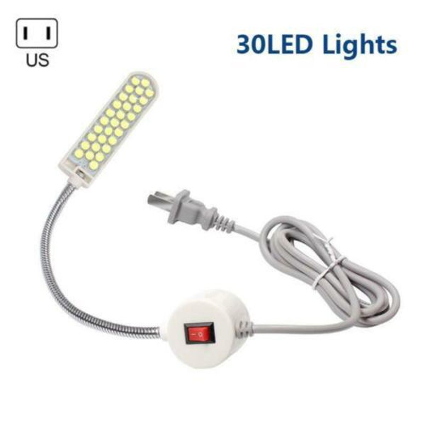 2 stk. 2W 30LED Symaskinelampe Fastgørelsesbase Fleksibel Magnetisk