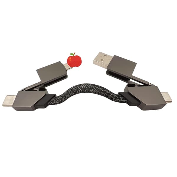 Sinklegering 6-i-1 for Android for iPhone Kabel Bærbar Nøkkelring Multifunksjonell PD60W Rask Lading Datakabel Mul