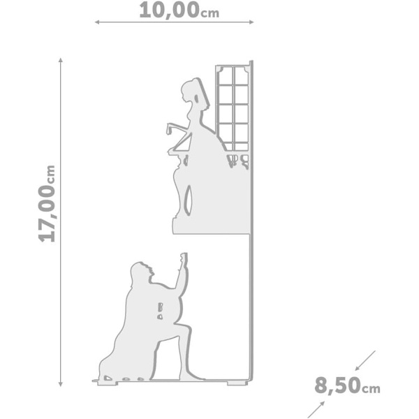 1 stk. Metal bogstøtte figur bogreol balancel (Sort)