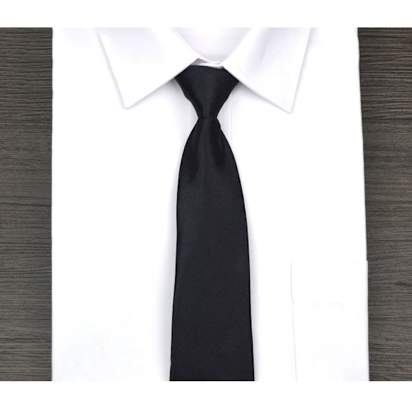 Kvinnors Lazy Tie 7cm Klassisk Enfärgad Vanlig Slips för Män