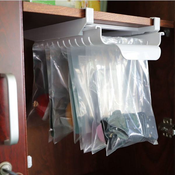 1 Styk Hvid Spor Organizer Selvforseglende Pose Opbevaringsstativ