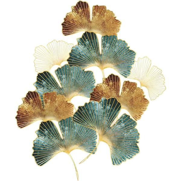 Ginkgo leaf wallstickers gull / brun / grønn (76x87 cm) i