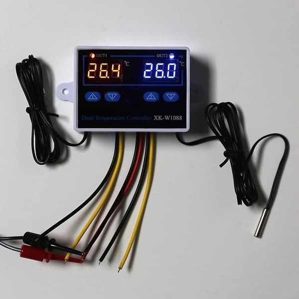Dobbelt digital termostat temperaturregulator til industrielt udstyr（12V