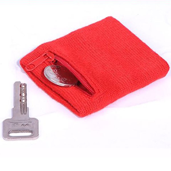 2 delar rött sportarmband handledspåse Dragkedja Handledsplånbok -