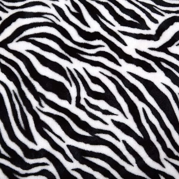 (130 x 160 cm, Zebra) Oversized Farvet Blød Fleece Kasttæppe