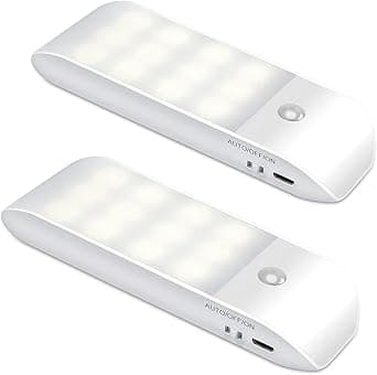 Innendørs bevegelsessensorlys, 2-pakning USB-oppladbare LED-nattelys
