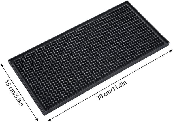 1 rektangulær gummidråber - 30 x 15 x 1 cm - skridsikker - sort -