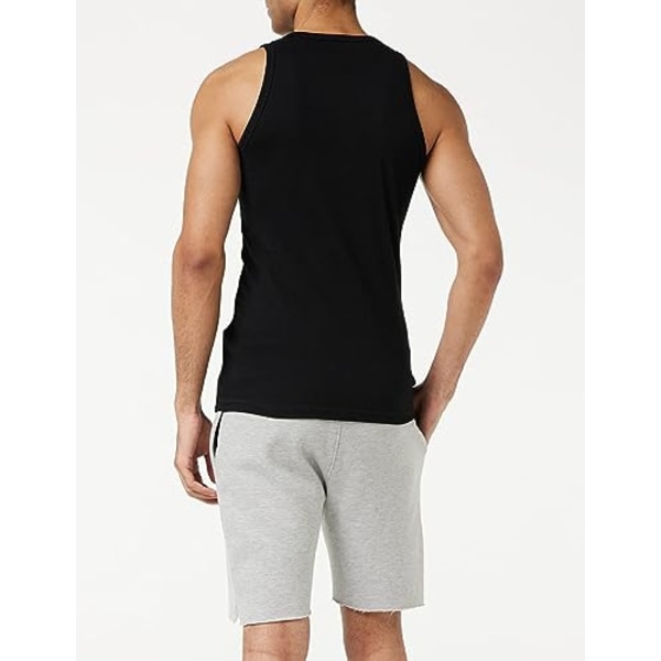 Svart (L) Herrar Ren Bomulls Väst Hedges Ribbad Jersey Sommarväst