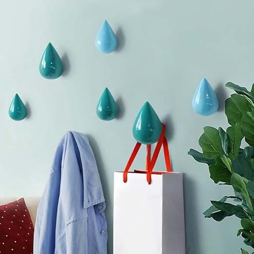 Set med 4 väggkrokar 8 x 5 cm/Grön, Modern Rustik Dekor, för