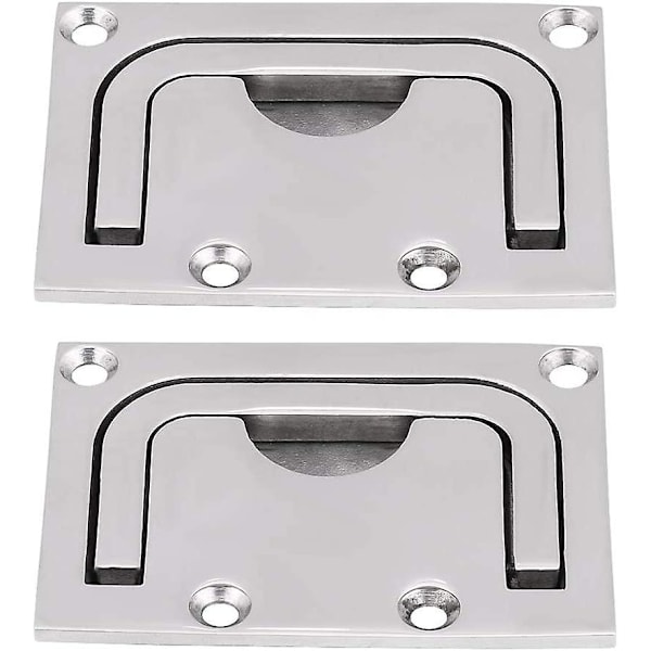 Stainless Steel Marine Recessed Handles Boat Hatch Pulls Cabinet Lift Pulls For Ocean Yachts (2pcs)