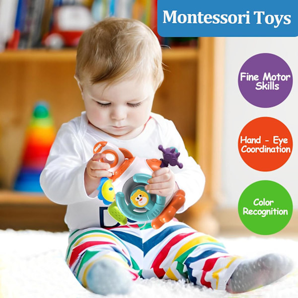 Montessori Sensory Legetøj til Småbørn 1-3 År - Rejseaktivitets Busy Board Terninger - Til 6 9 12 18 Måneder 1 2 År Gamle Ba