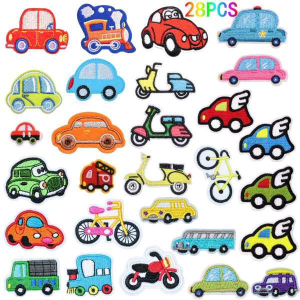 28pcs cartoon patch fabric stickers car fabric stickers sewing