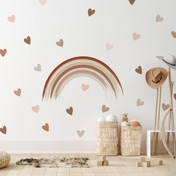Boho Väggdekal för Flickrum 72 ST, (12 Ark)