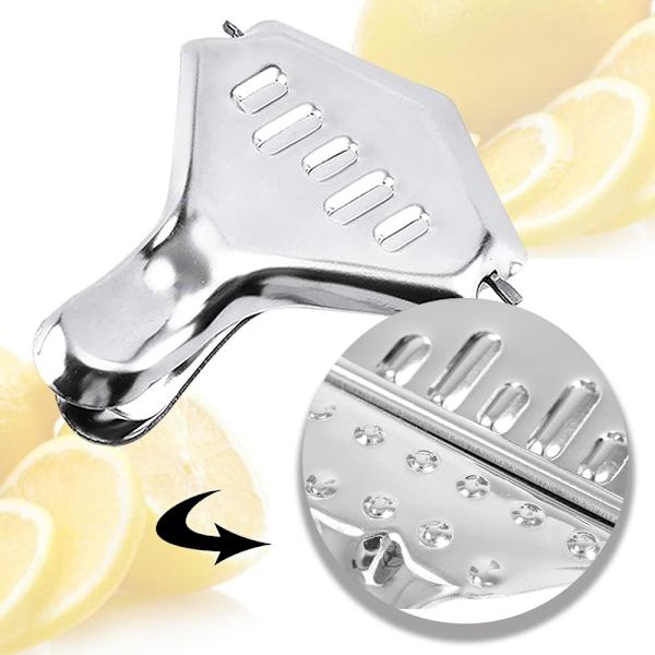 2 citronkile-pressere, manuelt rustfrit stål citronklips