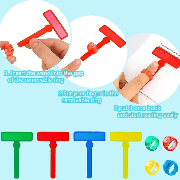 14 st Guidade läsremsor Verktyg Set Finger Trackers Markera R